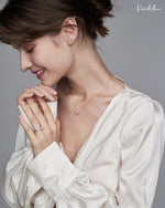 Load image into Gallery viewer, Lady wearing pearl earrings and single akoya pearl necklace and pearl ring
