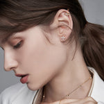 Load image into Gallery viewer, Lady wearing Marquise cut 4 stone earrings
