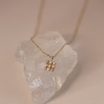 Load image into Gallery viewer, Chessboard Pearl Diamond Necklace Solid 14K Gold
