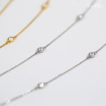 Load image into Gallery viewer, Diamond Station Long Necklace 18K Gold Over Sterling Silver
