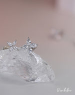 Load image into Gallery viewer, Marquise Cut 4 Stone CZ Diamond Stud Earrings 18K Gold Over Sterling Silver - S Size
