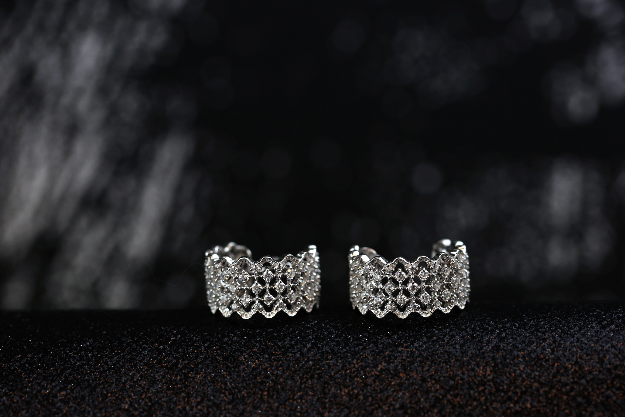 Lacy Beaded CZ Diamond Earrings 18K Gold Over Sterling SilverLacy Beaded CZ Diamond Earrings 18K Gold Over Sterling Silver