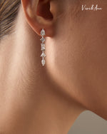 Load image into Gallery viewer, Mixed Drop CZ Diamond Earrings 18k white gold plated Sterling Silver
