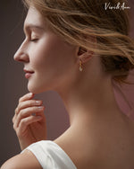 Load image into Gallery viewer, Bezel Drop 0.25CT Pear Shape CZ Diamond Huggie Hoop Earrings 18k gold plated Sterling Silver
