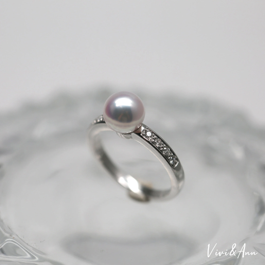 Made to Order - Solid 18K Gold Premier Akoya Pearl Diamond Ring
