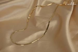 18K solid gold herringbone chain