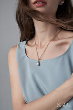 Load image into Gallery viewer, Natural Baroque Pearl Pendant With Designed Chain 18K Gold Over Sterling Silver
