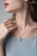 Load image into Gallery viewer, Natural Baroque Pearl Pendant With Designed Chain 18K Gold Over Sterling Silver
