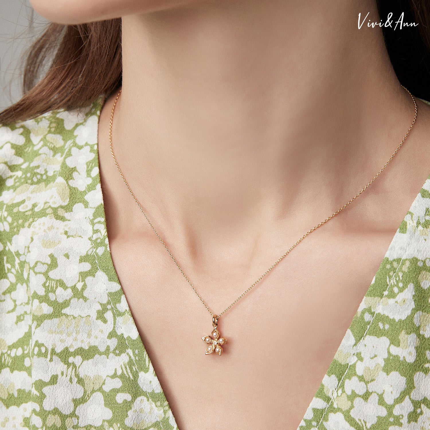 Freesia Necklace 18K Gold Over Sterling Silver
