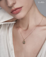 Load image into Gallery viewer, Solid 14K Gold Egyptian Revival Scarab Coin Necklace
