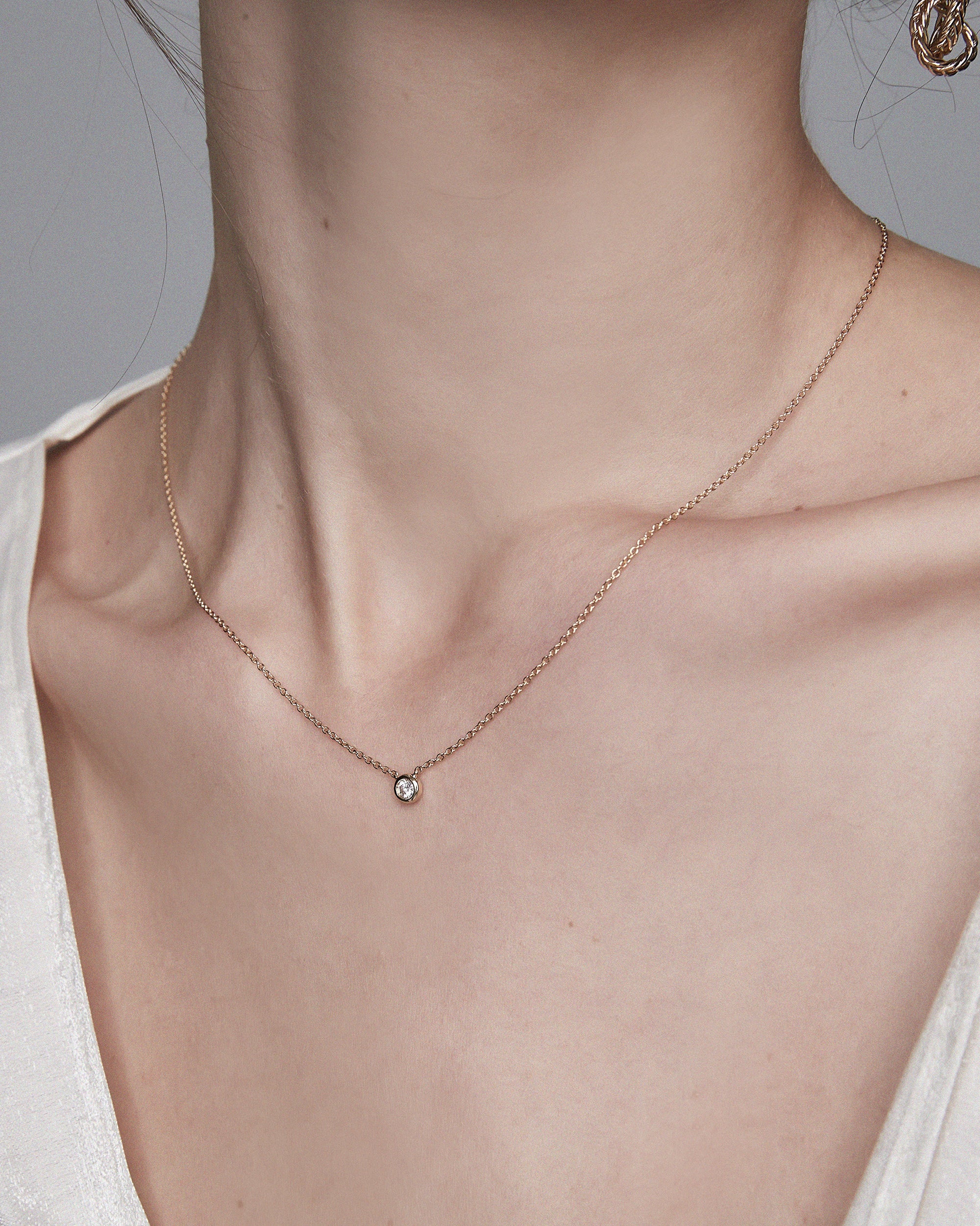 14k Diamond Bezel Necklace – RG