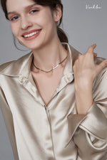 Load image into Gallery viewer, Solid 18K Gold Herringbone Chain Necklace
