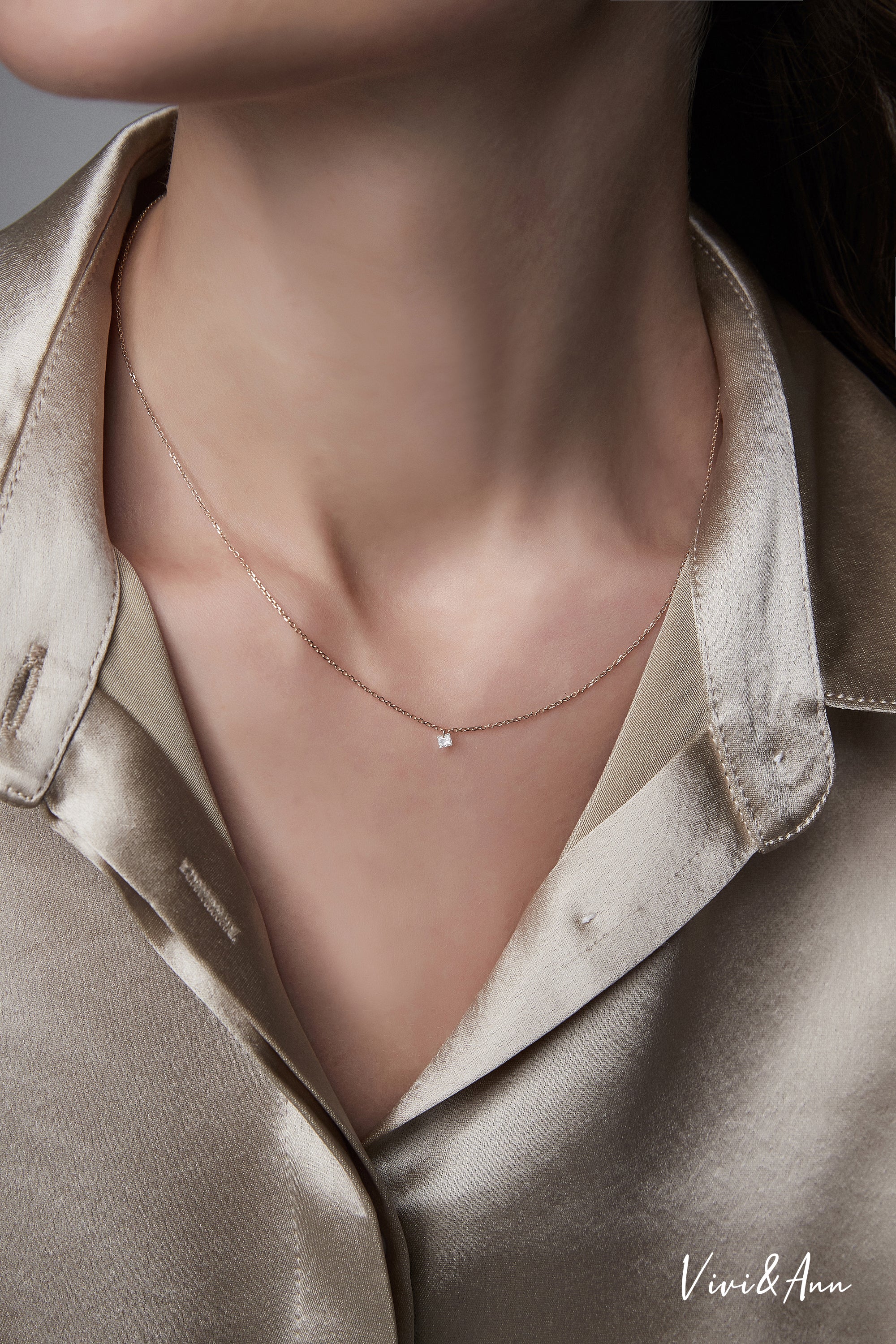 1 Carat Solitaire Floating Pear Lab Diamond Necklace in 14K Gold – GEMNOMADS