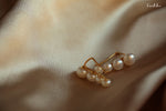 Load image into Gallery viewer, Freshwater Pearl Climber Earrings 18K Gold Over Sterling Silver Post
