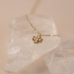Load image into Gallery viewer, Clover Pearl Diamond Necklace Solid 14K Gold
