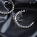 Load image into Gallery viewer, Freshwater Pearl Hoop Earrings 18K Gold Over Sterling Silver Post
