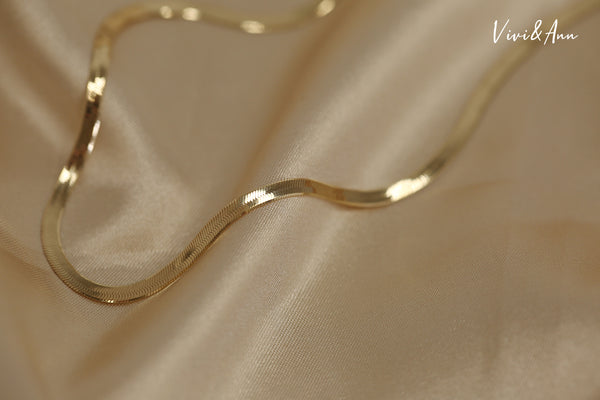Wide Herringbone Chain Necklace in 18k Gold Vermeil | Kendra Scott