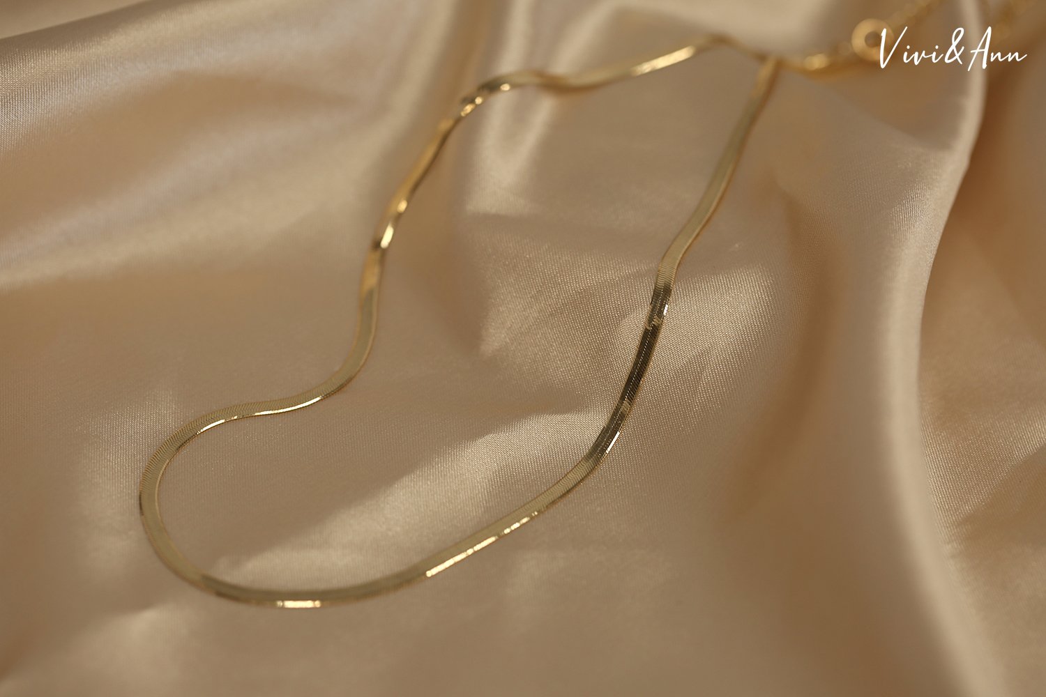 Made to Order - Solid 18K Gold Herringbone Chain Necklace