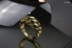 Load image into Gallery viewer, Croissant Dome Ring 18K Gold Over Sterling Silver

