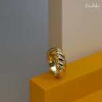 Load image into Gallery viewer, Croissant Dome Ring 18K Gold Over Sterling Silver
