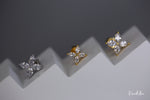 Load image into Gallery viewer, Marquise Cut 4 Stone CZ Diamond Stud Earrings 18K Gold Over Sterling Silver - S Size
