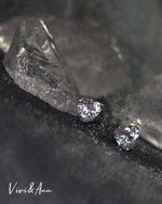 Load image into Gallery viewer, Fancy Cut Brilliant Heart Shaped CZ Diamond Ear Studs
