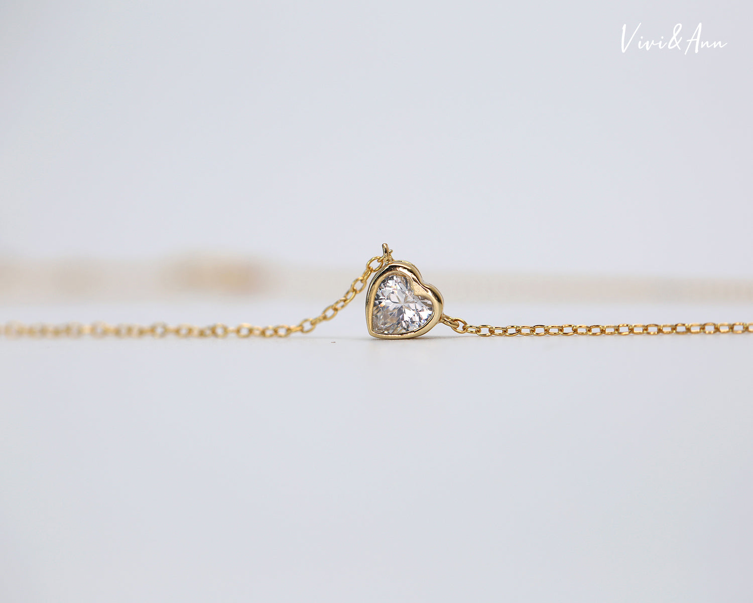 Little Heart Necklace 18K White Gold Over Sterling Silver