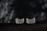 Load image into Gallery viewer, Lacy Beaded CZ Diamond Earrings 18K Gold Over Sterling SilverLacy Beaded CZ Diamond Earrings 18K Gold Over Sterling Silver

