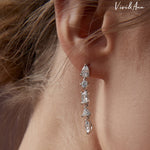 Load image into Gallery viewer, Mixed Drop CZ Diamond Earrings 18k white gold plated Sterling Silver
