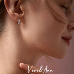 Load image into Gallery viewer, Pave Classic CZ Diamond Huggie Hoop Earrings Sterling Silver with 18k white gold plated
