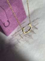 Load image into Gallery viewer, Lucky Horseshoe Necklace 18K Yellow Gold over Sterling Silver
