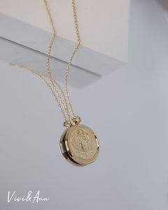 Made to order - Gold Egyptian Revival Scarab Coin Necklace